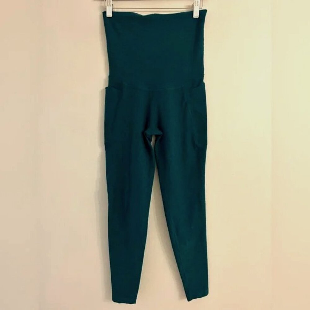 Beyond Yoga Beyond the Bump Blue Green Maternity Leggings